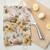 Oude Paashaas Bloemen (8) Theedoek (Quarter Fold)