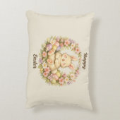 Oude Paashaas Bloemenkrans Accent Kussen (Achterkant (Verticaal))