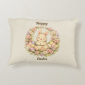 Oude Paashaas Bloemenkrans Accent Kussen (Achterkant)