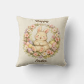 Oude Paashaas Bloemenkrans Kussen (Achterkant)