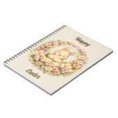 Oude Paashaas bloemenkrans Notitieboek (Linkerzijde)