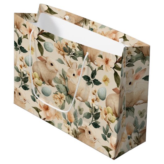 Oude Paashaas Bloemstuk (4) Groot Cadeauzakje (Voorkant Gekanteld)