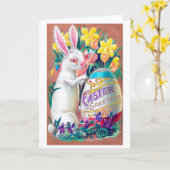 Oude Paashaas Ei Bloem Ansichtkaart Kaart (Gele Bloem)