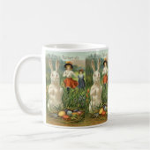 Oude Paashaas en kinderen Prettig Pasen Koffiemok (Links)