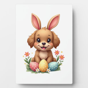Oude Paashaas Hond Schattige Puppy Illustratie w Fotoplaat
