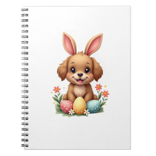 Oude Paashaas Hond Schattige Puppy Illustratie w Notitieboek