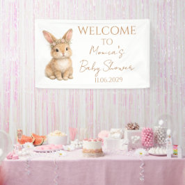 Oude Paashaas Konijn Baby Waterverf Spandoek