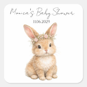 Oude Paashaas Konijn Baby Waterverf Vierkante Sticker