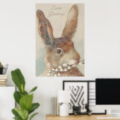 Oude Paashaas Konijn Poster (Thuiskantoor)