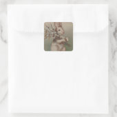 Oude Paashaas Konijn Vierkante Sticker (Tas)