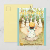 Oude Paashaas-koor en narcissen Briefkaart (Voorkant / Achterkant)