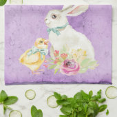 Oude Paashaas Kuiken Paars Mooie Theedoek (Gevouwen)