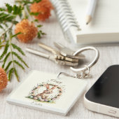 Oude Paashaas met bloemenkrans Sleutelhanger (Voorkant Rechts)