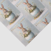 Oude Paashaas met madeliefjes Tissuepapier (Detail)