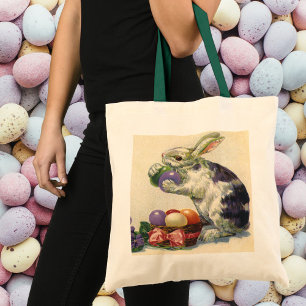 Oude Paashaas met Paaseieren in een Mand Tote Bag