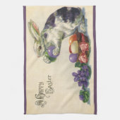 Oude Paashaas met Paaseieren in een Mandje Theedoek (Verticaal)