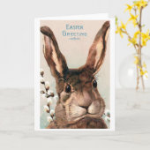 Oude paashaas met pruilgezicht kaart (Gele Bloem)