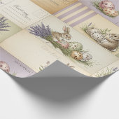 Oude Paashaas Postcard Collage Cadeaupapier (Hoek)