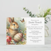 Oude Paashaas Vakantie Brunch  Kaart (Staand voorkant)