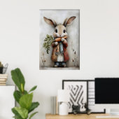 Oude Paashaas Wortel Print, Konijn Poster (Thuiskantoor)