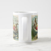 Oude Paashaasjes in een boot met Paaseieren Grote Koffiekop (Achterkant)