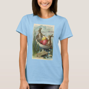Oude Paashaasjes in een boot met Paaseieren T-shirt