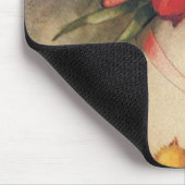 Oude Paaskuikens met rode tulp bloemen Muismat (Hoek)