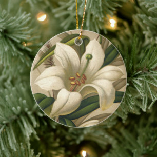 Oude Paaslelies, Victoriaanse Bloemen in Bloei Keramisch Ornament