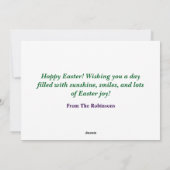 Oude Paaspaashaas in de lenteweide Feestdagenkaart (Achterkant)