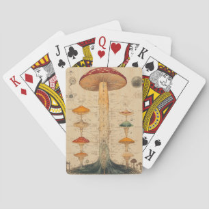 Oude Paddenstoel Botanische Grafiek (11) Pokerkaarten