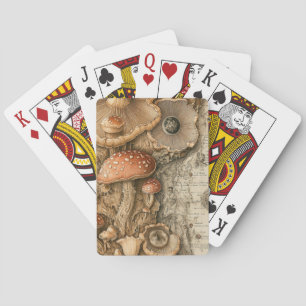 Oude Paddenstoel Botanische Grafiek (1) Pokerkaarten