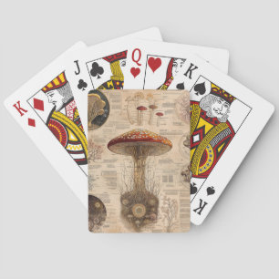 Oude Paddenstoel Botanische Grafiek (2) Pokerkaarten