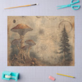 Oude Paddenstoel Botanische Grafiek (3) Tissuepapier (Craft)