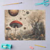 Oude Paddenstoel Botanische Grafiek (4) Tissuepapier (Craft)