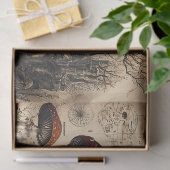 Oude Paddenstoel Botanische Grafiek (4) Tissuepapier (Geschenk)