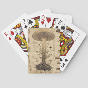 Oude Paddenstoel Botanische Grafiek (5) Pokerkaarten