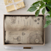Oude Paddenstoel Botanische Grafiek (5) Tissuepapier (Geschenk)