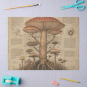 Oude Paddenstoel Botanische Grafiek (9) Tissuepapier (Craft)