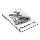 Oude paddenstoel overdekt huis notitieboek (Rechterzijde)