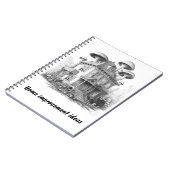 Oude paddenstoel overdekt huis notitieboek (Linkerzijde)