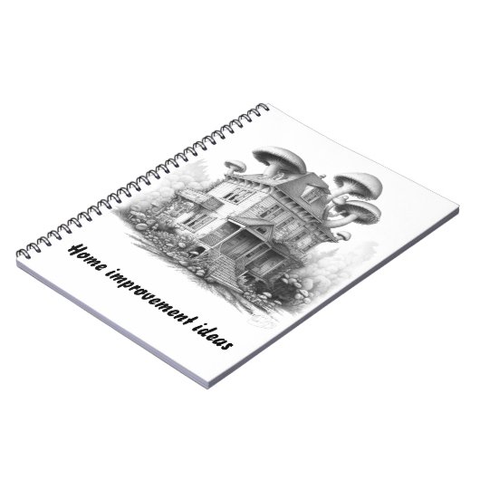 Oude paddenstoel overdekt huis notitieboek (Linkerzijde)