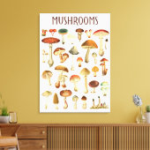 Oude Paddenstoelenkaart Canvas Afdruk (Insitu (Woonkamer))