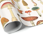 Oude Paddenstoelenpatroon Cadeaupapier (Rol Hoek)
