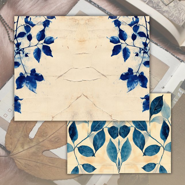  oude pagina Blue Greenery Junk Journal (Creator heeft geüpload)