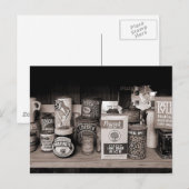 Oude pakketten, dozen en blikken. briefkaart (Voorkant / Achterkant)