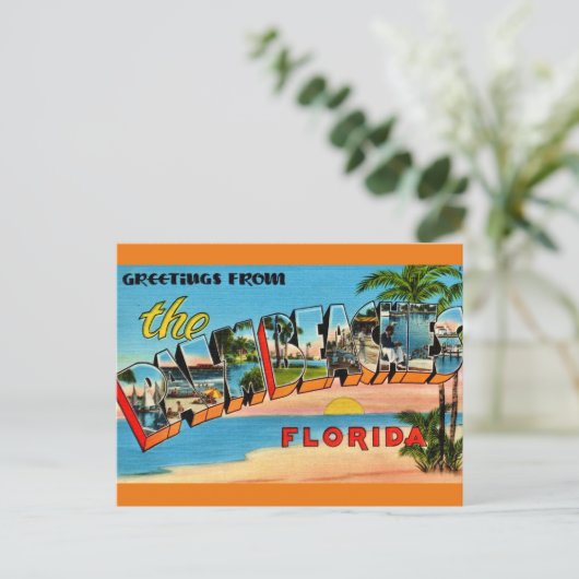 Oude Palm Beaches Florida Briefkaart (Staand voorkant)