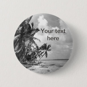 Oude palmbomen aangepaste tekst ronde button 5,7 cm