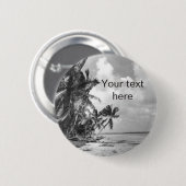Oude palmbomen aangepaste tekst ronde button 5,7 cm (Voorkant /achterkant)