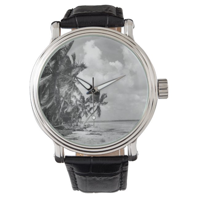 Oude Palmbomen Cool Horloge (Voorkant)
