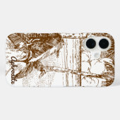 Oude Palmbomen Tropisch Strand Etsing Bewerkbaar Case-Mate iPhone Case (Achterkant (horizontaal))